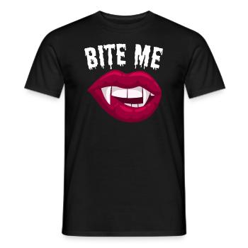 Beißen Sie mich Vampir Halloween Kostüm Geschenk - Männer T-Shirt - Schwarz - Vorne - AI Model Male 178 light (178cm)