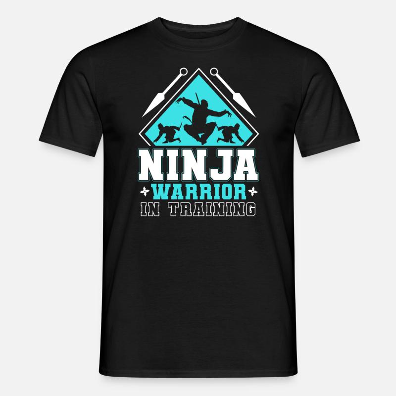 Ninja-Krieger im Training - Ninja-Krieger-Geschenk - Männer T-Shirt - Schwarz