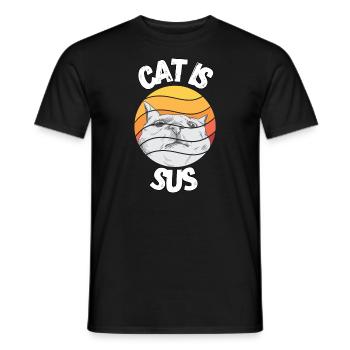 Cat is sus - Men's T-Shirt - black - Front - AI Model Male 178 light (178cm)