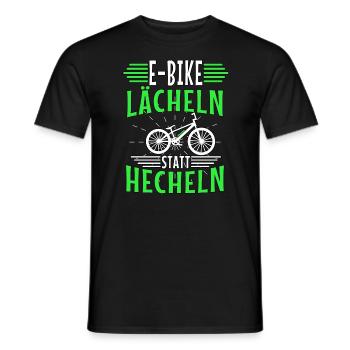 Ebike Lächeln Statt Hecheln Radsport Akku Fahrrad - Männer T-Shirt - Schwarz - Vorne - AI Model Male 178 light (178cm)