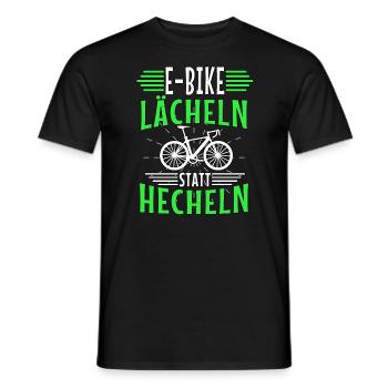 Ebike Lächeln Statt Hecheln Radsport Akku Fahrrad - Männer T-Shirt - Schwarz - Vorne - AI Model Male 178 light (178cm)