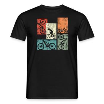 Ebike Cyclisme Retro E Vélo Vélo Batterie Vélo - T-shirt homme - noir - Devant - AI Model Male 178 light (178cm)