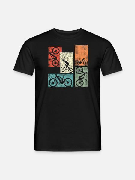 Ebike Radsport Retro E Bike Radfahrer Akku Fahrrad - Männer T-Shirt - Schwarz
