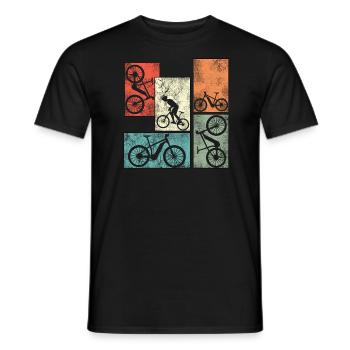 Ebike Cyclisme Retro E Vélo Vélo Batterie Vélo - T-shirt homme - noir - Devant - AI Model Male 178 light (178cm)
