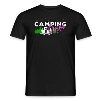Lustige Camping Sprüche Camping Queen Outdoor - Männer T-Shirt - Schwarz - Vorne - AI Model Male 178 light (178cm)