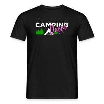 Lustige Camping Sprüche Camping Queen Outdoor - Männer T-Shirt - Schwarz - Vorne - AI Model Male 178 light (178cm)