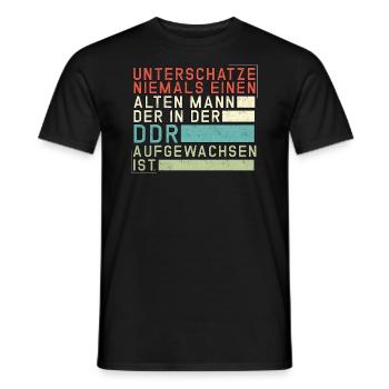 Unterschätze niemals einen Ossi Ostdeutschland DDR - Männer T-Shirt - Schwarz - Vorne - AI Model Male 178 light (178cm)