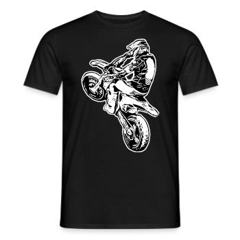 Supermoto / Supermotard / Supermoto Wheelie - Men's T-Shirt - black - Front - AI Model Male 178 light (178cm)