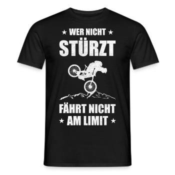 Wer Nicht Stürzt Fährt Nicht am Limit Mountainbike - Männer T-Shirt - Schwarz - Vorne - AI Model Male 178 light (178cm)