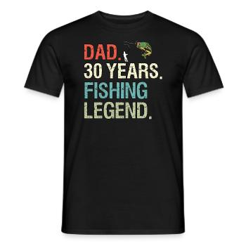 Funny Fishing Sayings Dad 30 Birthday Fisherman - Men's T-Shirt - black - Front - AI Model Male 178 light (178cm)