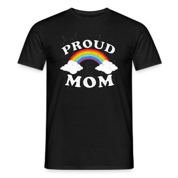 LGBTQ Sayings Rainbow Proud Mom LGBTQIA - Men's T-Shirt - black - Front - AI Model Male 178 light (178cm)