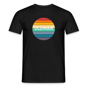 Rainbow Old man Retro Vintage - Men's T-Shirt - black - Front - AI Model Male 178 light (178cm)