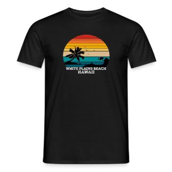 White Plains Beach Hawaii cadeau - T-shirt homme - noir - Devant - AI Model Male 178 light (178cm)