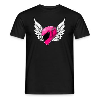 Motorcyclist motorcycle helmet pink - Men's T-Shirt - black - Front - AI Model Male 178 light (178cm)