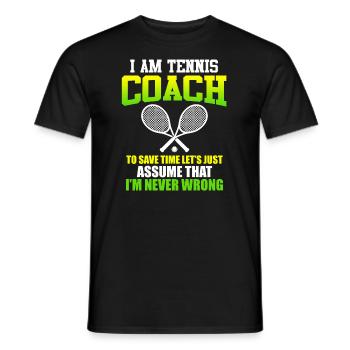 I am Tennis Coach Tennistrainer - Männer T-Shirt - Schwarz - Vorne - AI Model Male 178 light (178cm)