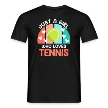 Juste une fille qui aime le tennis - T-shirt homme - noir - Devant - AI Model Male 178 light (178cm)