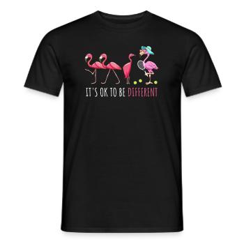 Tennis Joueuse de tennis Tennis Flamingo - T-shirt homme - noir - Devant - AI Model Male 178 light (178cm)