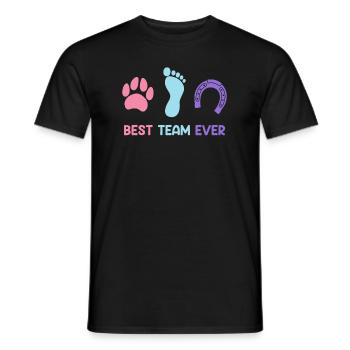 Best Team Ever Horse Dog Rider - Men's T-Shirt - black - Front - AI Model Male 178 light (178cm)
