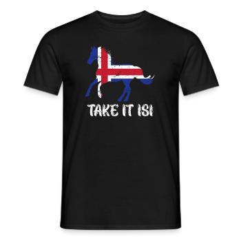 Prenez-le Isi Cheval islandais - T-shirt homme - noir - Devant - AI Model Male 178 light (178cm)