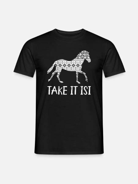 Take it Isi Isländer Pferd - T-shirt herr - svart
