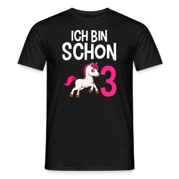 3 Jahre Mädchen 3. Geburtstag Mädchen - Männer T-Shirt - Schwarz - Vorne - AI Model Male 178 light (178cm)