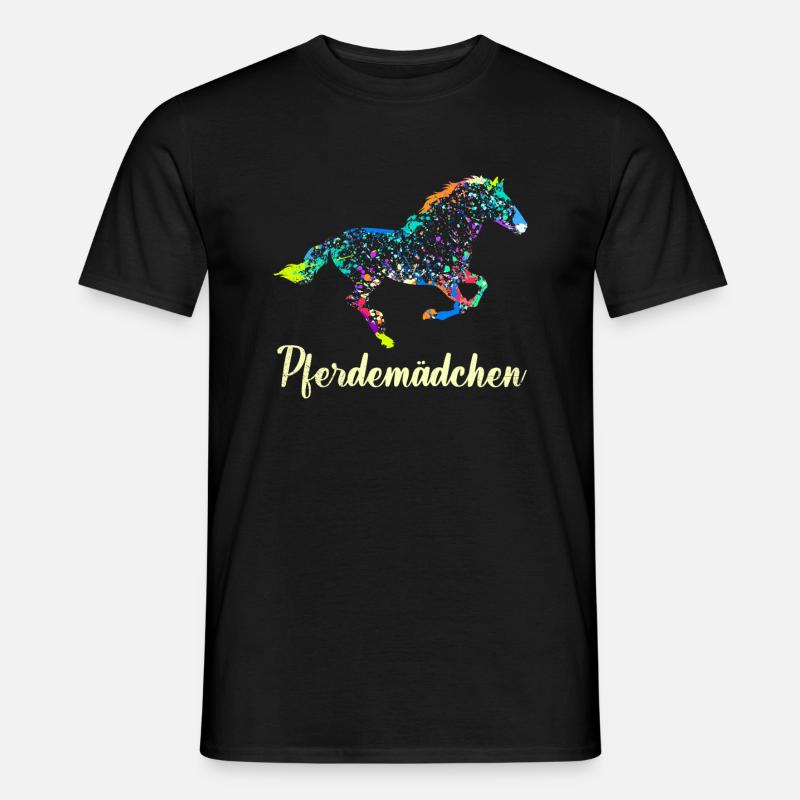 Pferdemädchen Reiterin Pferde Mädchen - Männer T-Shirt - Schwarz