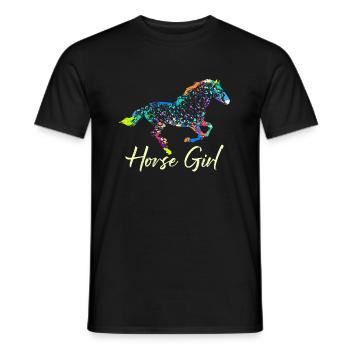 Horse Girl Rider Horse Girl - Men's T-Shirt - black - Front - AI Model Male 178 light (178cm)
