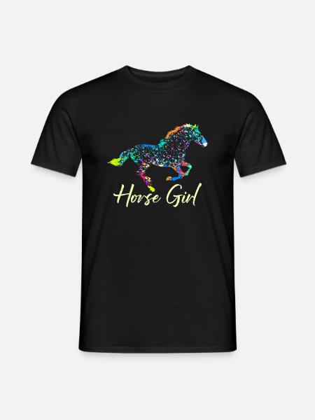 Pferdemädchen Reiterin Pferde Mädchen - Männer T-Shirt - Schwarz