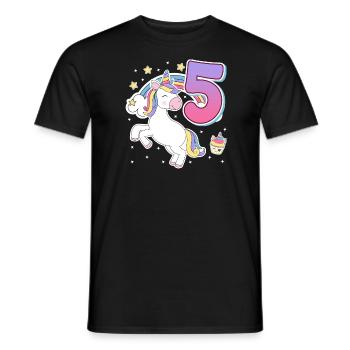5th Birthday Girl Horse Girl 5 years - Men's T-Shirt - black - Front - AI Model Male 178 light (178cm)