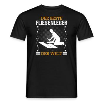 Fliesenleger Beruf Ausbildung Handwerker Geschenk - Männer T-Shirt - Schwarz - Vorne - AI Model Male 178 light (178cm)