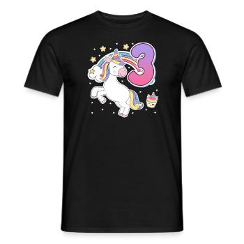 3. Geburtstag Mädchen Pferde Mädchen 3 Jahre - Männer T-Shirt - Schwarz - Vorne - AI Model Male 178 light (178cm)