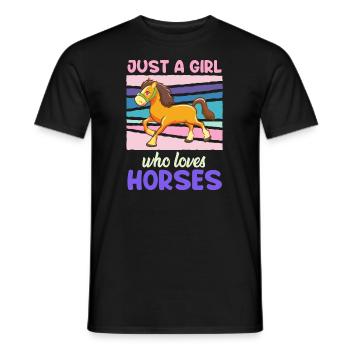 Bare en pige, der elsker Hesterytter - Mænd T-shirt - sort - Foran - AI Model Male 178 light (178cm)