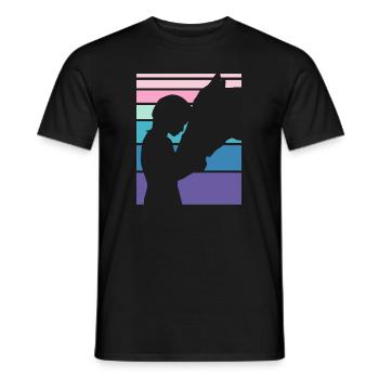 Cavalier Cheval Amour Chevaux Filles Sport équestre - T-shirt homme - noir - Devant - AI Model Male 178 light (178cm)