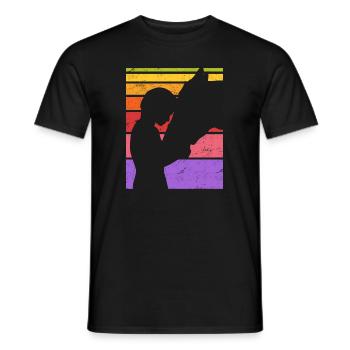Cavalier Cheval Amour Chevaux Filles Sport équestre - T-shirt homme - noir - Devant - AI Model Male 178 light (178cm)