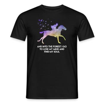 Citation équestre Equestrian Horse Girls - T-shirt homme - noir - Devant - AI Model Male 178 light (178cm)
