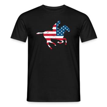 USA Rider Western Cowboy Rodeo - T-shirt homme - noir - Devant - AI Model Male 178 light (178cm)