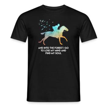 Citation équestre Equestrian Horse Girls - T-shirt homme - noir - Devant - AI Model Male 178 light (178cm)