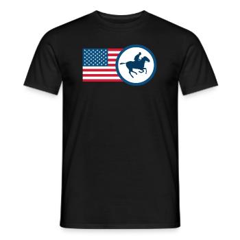 USA Equestrian Horseback Riding USA Rider - Men's T-Shirt - black - Front - AI Model Male 178 light (178cm)