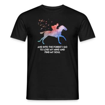 Citation équestre Equestrian Horse Girls - T-shirt homme - noir - Devant - AI Model Male 178 light (178cm)