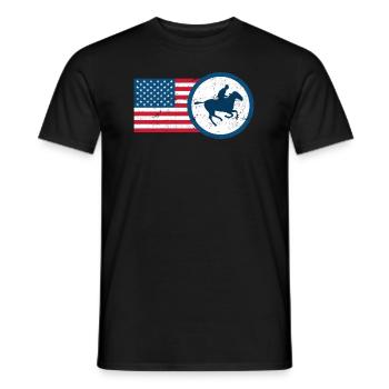 USA Equestrian Horseback Riding USA Rider - Men's T-Shirt - black - Front - AI Model Male 178 light (178cm)