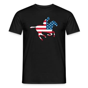 USA Rider Western Cowboy Rodeo - T-shirt homme - noir - Devant - AI Model Male 178 light (178cm)