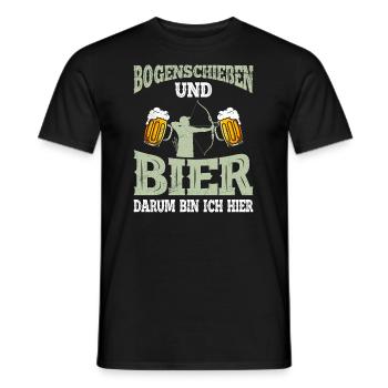 Bogenschießen und Bier Männer - Männer T-Shirt - Schwarz - Vorne - AI Model Male 178 light (178cm)