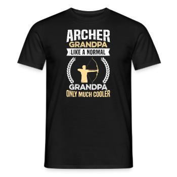 Archer Grandpa - Men's T-Shirt - black - Front - AI Model Male 178 light (178cm)