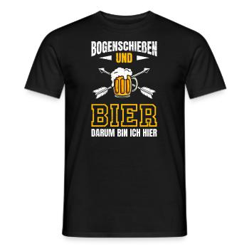 Bogenschießen und Bier daruim bin ich hier - Männer T-Shirt - Schwarz - Vorne - AI Model Male 178 light (178cm)