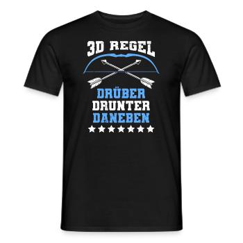 3D Regel Drüber Drunter Daneben Bogenschütze - Männer T-Shirt - Schwarz - Vorne - AI Model Male 178 light (178cm)