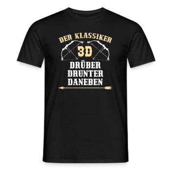 3D Regel Drüber Drunter Daneben Bogenschütze - Männer T-Shirt - Schwarz - Vorne - AI Model Male 178 light (178cm)