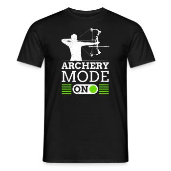 Archery Mode On Bogenschießen Compoundbogen - Männer T-Shirt - Schwarz - Vorne - AI Model Male 178 light (178cm)