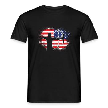 USA Archery US Flag Archer - Men's T-Shirt - black - Front - AI Model Male 178 light (178cm)