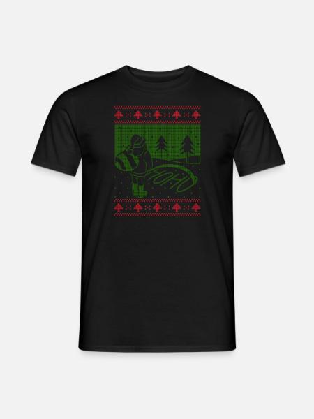 Ho Ho Santa Pissing Ugly Christmas Outfit - Men's T-Shirt - black