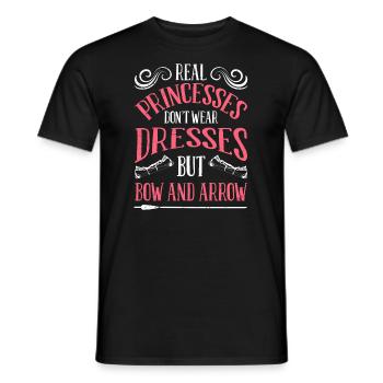 Princesse avec arc et flèche archer - T-shirt homme - noir - Devant - AI Model Male 178 light (178cm)